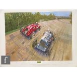 TERENCE CUNEO, OBE (1907-1996) - 'The Spirit of Brooklands', photographic reproduction, signed in