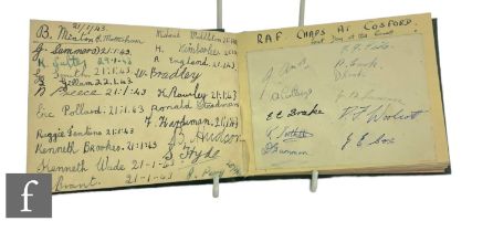 An autograph book with a signed sheet of the Australian XI and Great Britain 1938 cricket teams,