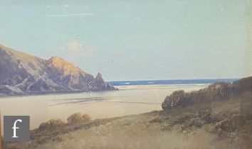 FREDERICK JOHN WIDGERY (1869-1942) - A Rocky Coastal Scene, gouache, signed, framed 28cm x 45cm,