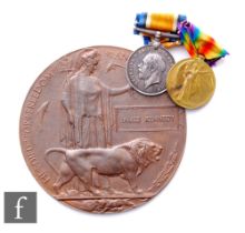 A World War One medal pair and Death Plaque to 26888 Pte James Kennedy Kings Own Scottish Borders.