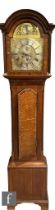 A late 18th Century oak and mahogany cross-banded longcase clock with an eight-day movement, the