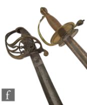 A 19th Century officer's artillery dress sword, pierced brass basket with VR cypher, blade 80cm, and