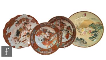 A collection of late Meiji/Taisho period Japanese Kutani and Satsuma bowls/dishes, each of varying