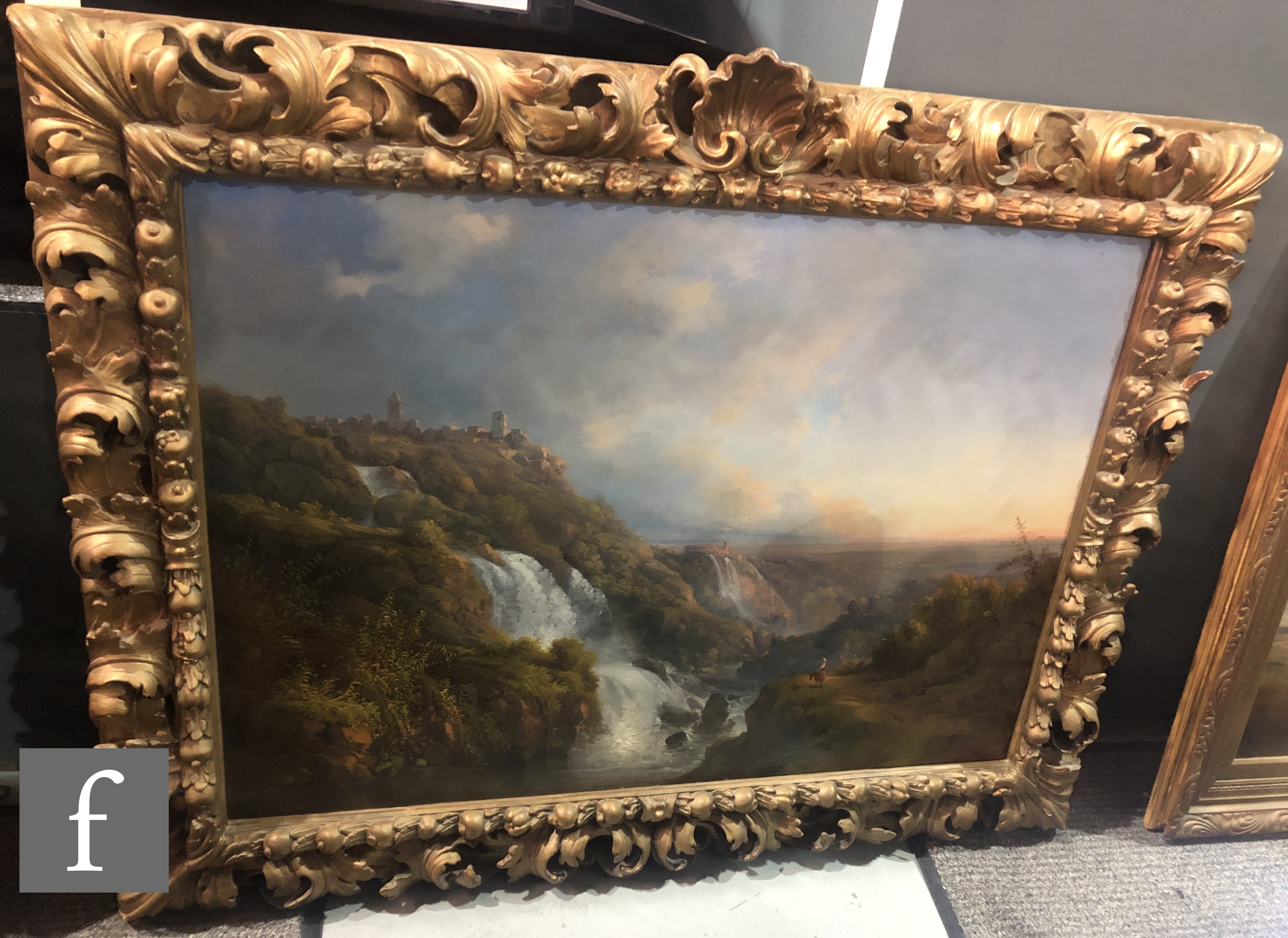 MANNER OF ABRAHAM TEERLINK (1776-1857) - The Falls at Tivoli, oil on canvas, in ornate carved frame, - Image 2 of 11