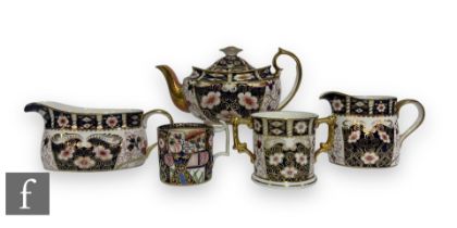 A small collection of 19th and 20th Century Royal Crown Derby porcelain items to include a boat