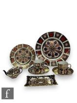 A collection of 20th Century Royal Crown Derby porcelain to include coffee cans and saucers,