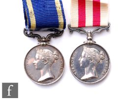 A Punjab medal (Lieut) and an Indian Mutiny (capt) medal, both to George Herbert Cox 53rd