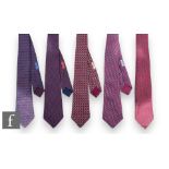 A group of three Hermes silk ties, of various designs, patterns to include 999 SA diagonal bands