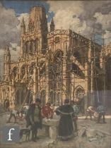 TERRICK WILLIAMS (1860-1936) - 'The Rebuilding of St. Mary Redcliffe by William Canynges in 1452',