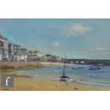 KEN SIEBERT (20TH CENTURY) - 'St. Ives, Cornwall', pastel drawing, signed, framed, 31cm, x 45cm,