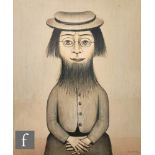 LAURENCE STEPHEN LOWRY, RBA RA (1887-1976) - 'Woman with Beard', photographic reproduction, signed