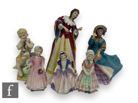 A collection of later 20th Century Royal Doulton figures to include Stuart Ladies - Henrietta Maria,