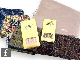 A collection of five Liberty silk scarves, to include the Golden Jubilee of HM Queen Elizabeth II in