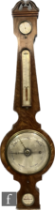 A 19th Century mahogany wheel barometer by Marks's & Co Peterborough, incorporating thermometer