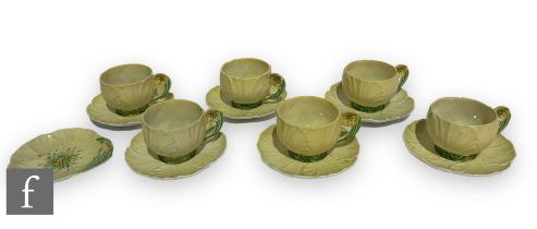 A collection of 1930s/1940s Carlton Ware embossed tea wares to comprise six cups and saucers and a