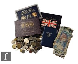 Various George V to Elizabeth II coinage to include threepences, a 1995 uncirculated eight coin set,