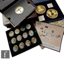 An Elizabeth II Gibraltar six 1993 nickel coins set to commemorate one hundred years of Peter