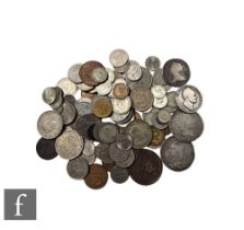 Various Anne to George VI coinage to include crowns dated 1819 and 1889, half crowns dated 1707