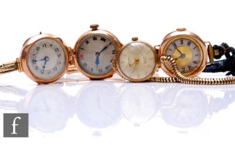 Four assorted lady's wrist watches to include Rotary example to a 9ct snake link bracelet, weight