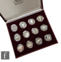 Twelve silver proof coins commemorating the International Year of Disabled Persons 1981, various