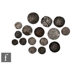 Various Edward I to Charles I hammered coinage to include pennies and groats, also continental