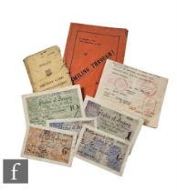 Various Jersey German Occupation banknotes to include one pound No 4688, ten shillings No 5574,