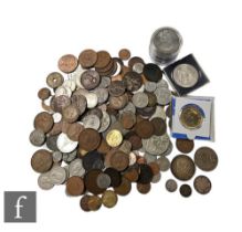 Assorted George V to Elizabeth II silver, nickel and copper coinage and a Spanish 1966 one