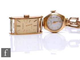 A lady's 9ct hallmarked Rotary wrist watch, Arabic numerals and batons mix to a circular dial to a