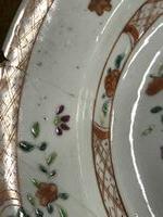 A large 19th Century Chinese cream ground Famille Rose Platter, decorated with flowers and - Image 8 of 29