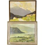 After Paul Henry and James H. Craig "The Twelve Pins," coloured lithograph print, approx. 41cms x