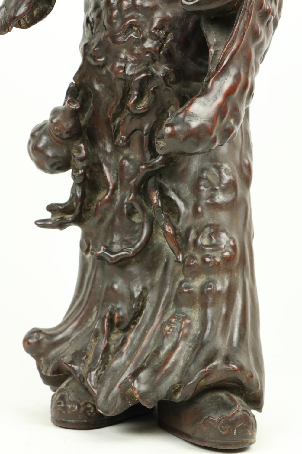 A fine Chinese carved rootwood Figure, of an Immortal 22'' (56cms). (1) - Image 3 of 20