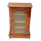 An Edwardian inlaid walnut Music Cabinet, 22'' (56cms). (1)