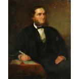 John Butler Brennan, A.R.H.A., 1862 Three-quarter length, 'Portrait of a Gentleman, seated by a
