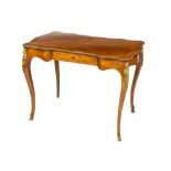 A late 19th Century kingwood and floral marquetry Centre Table or Writing Table, with ornate
