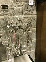 A pair of 19th Century glass Table Candelabra, one with three arms and lustre drops and obelisk - Image 6 of 10