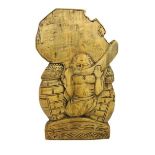 A 19th Century Comoros Island (West Indian Ocean) carved melon tree hardwood Panel, depicting a