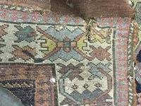 A fine quality antique Carpet / woollen Runner, the central dark blue ground panel with eight - Image 9 of 9