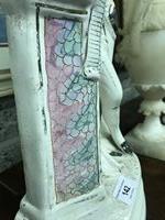 A good tall pair of large Staffordshire Figures of Shakespeare, standing by a pilaster with elbow - Image 14 of 19