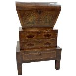 A 19th Century English Tunbridge Wells inlaid Ladies Work Box, the domed top over a stepped base