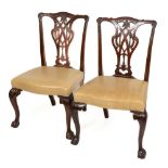 A very fine matched set of 10 (6 + 4) Chippendale style mahogany Dining Chairs, each with a