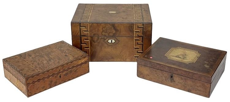 An attractive 19th Century inlaid Ladies Writing Box, an attractive fine quality zebra or albino