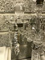 A pair of 19th Century glass Table Candelabra, one with three arms and lustre drops and obelisk - Image 5 of 10