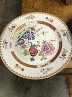 A large 19th Century Chinese cream ground Famille Rose Platter, decorated with flowers and - Image 10 of 29