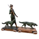 French School - 20th Century 'De Part Pour La Chasse,' an attractive pattern metal and carved Figure