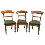 A matched set of 10 early Victorian mahogany Dining Chairs, each with a curved and top side rail and