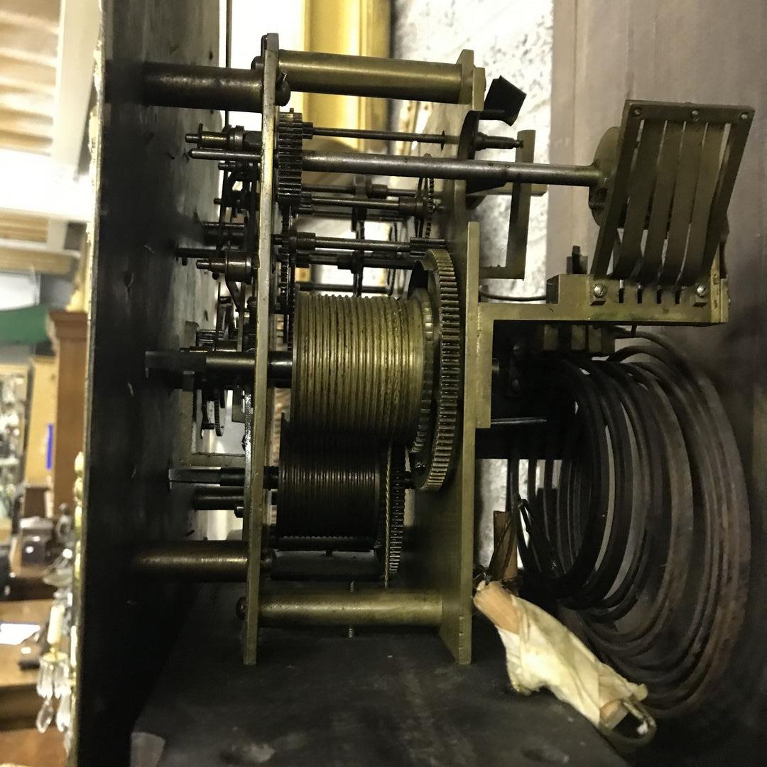 A 19th Century oak framed Grandfather Clock, the swan neck pediment with circular ormolu mounts over - Image 3 of 10