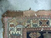 A fine quality antique Carpet / woollen Runner, the central dark blue ground panel with eight - Image 3 of 9
