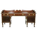 A fine quality late 19th Century Nelson style Irish mahogany rope edge Sideboard, the shaped back