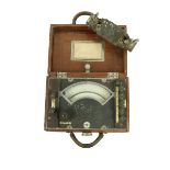 A Vintage electronic Voltmeter, in wooden case. (1)