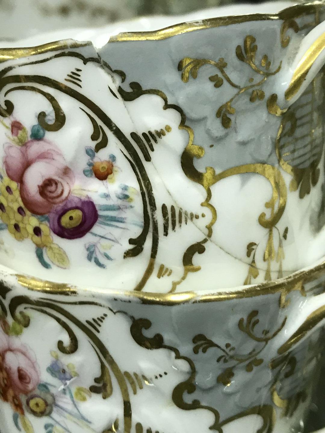 An attractive floral decorated and gilt highlighted part Tea Service, comprises cups and saucers, - Image 2 of 11